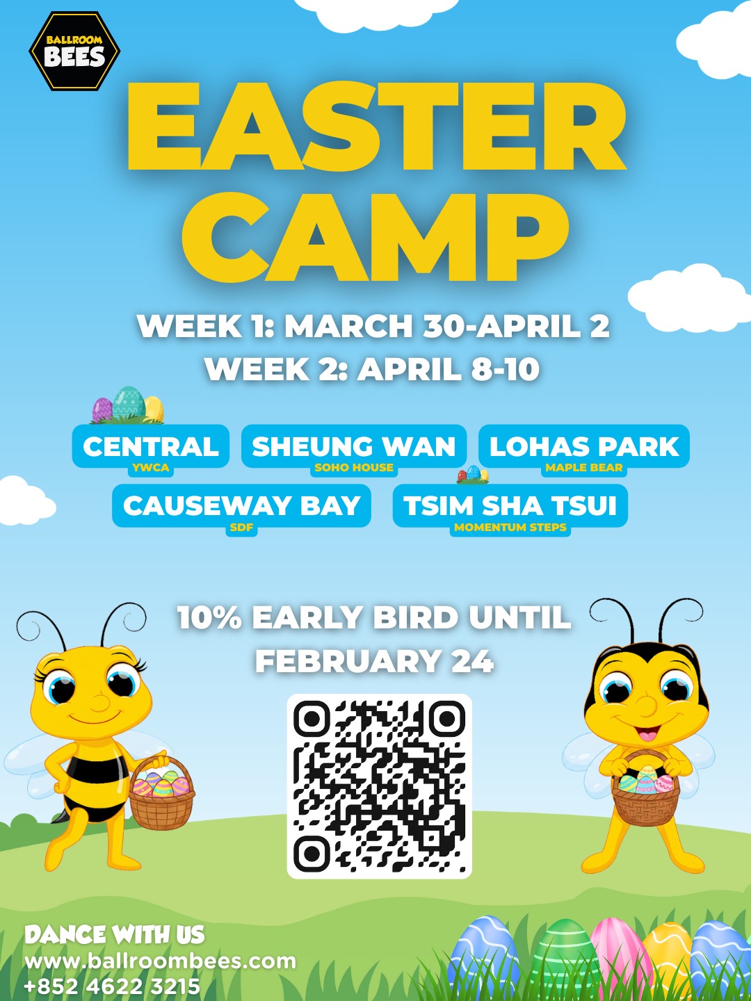 🐣 Hop Into Spring: Easter Camp 2026!
It’s time to trade the winter coats for dancing shoes! We are thrilled to announce that our BallroomBees Easter Camps are officially open for registration. Give your little ones a holiday filled with rhythm, coordination, and confidence-building fun.
Week 1: March 30 – April 2
Week 2: April 8 – 10
✨ Week 2 Special: Exam Prep Camp (SDF Causeway Bay) Calling all ambitious dancers! During Week 2 at our Causeway Bay location, we are hosting a specialized Exam Prep Camp. We will cover essential etiquette and presentation, speaking with confidence, and advanced choreography & technique to get our Bees exam and stage-ready!
🔥 Early Bird Special: Register by February 24 to enjoy a 10% discount!
USE CODE: EASTER10EB
Link in Bio!
#BallroomBees #eastercamp #exampreparation #kids #kidsdancing